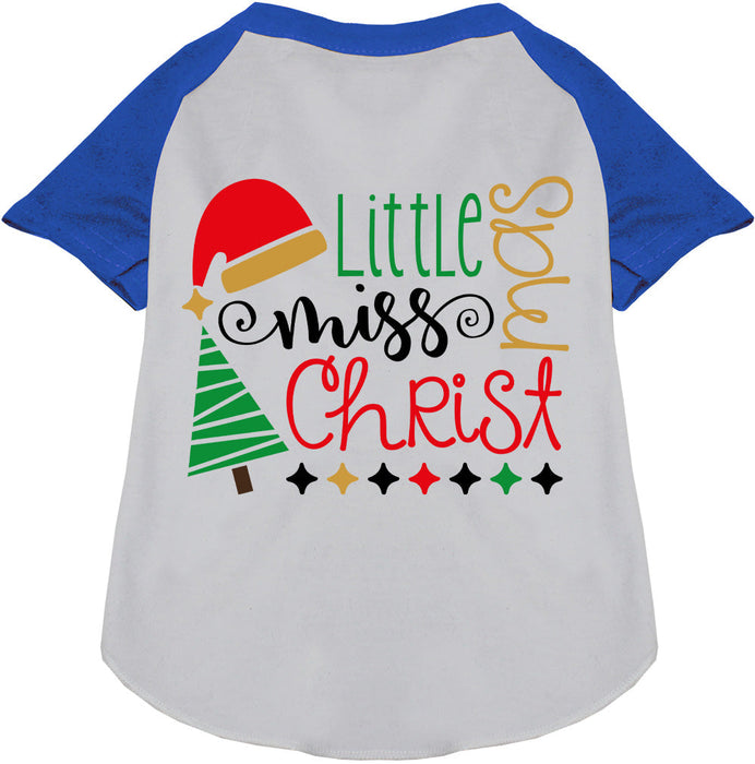 Little Miss Christmas Pet Raglan Shirt