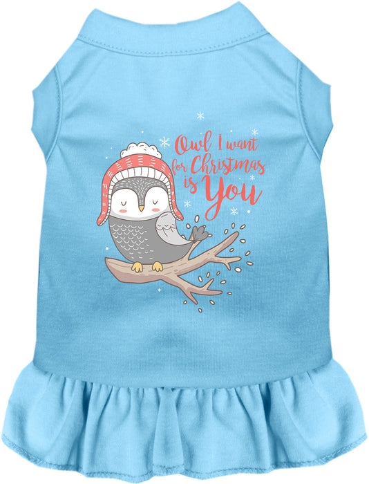 Owl I Want For Christmas Pet Dress