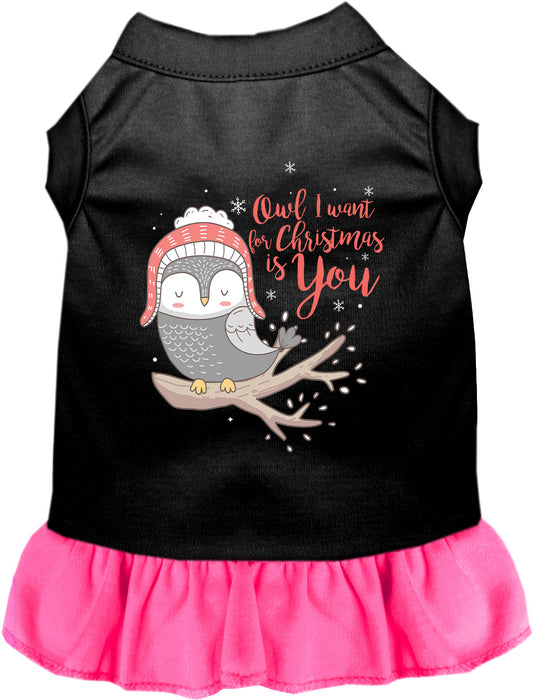Owl I Want For Christmas Pet Dress