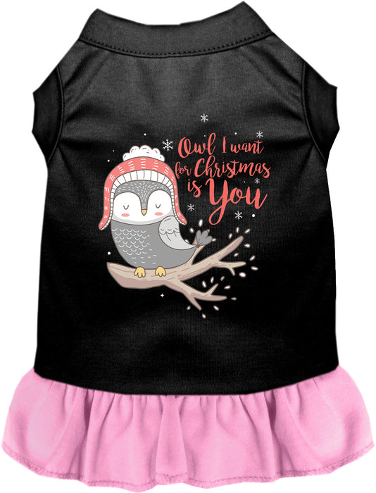 Owl I Want For Christmas Pet Dress