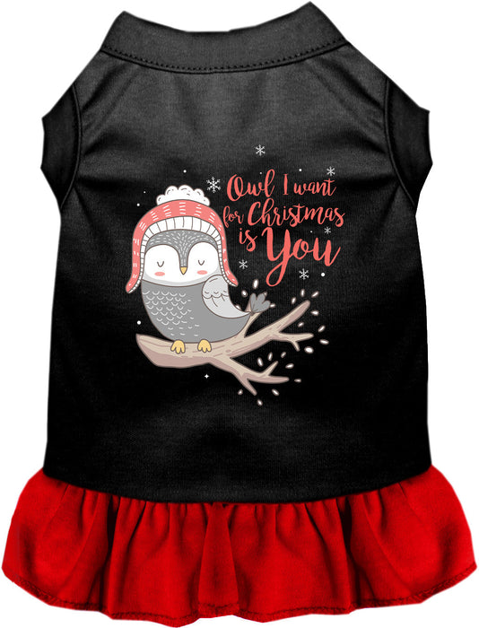 Owl I Want For Christmas Pet Dress