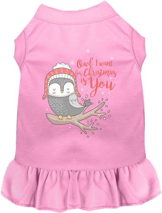 Owl I Want For Christmas Pet Dress