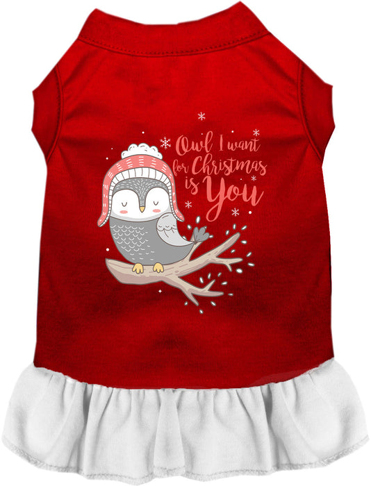 Owl I Want For Christmas Pet Dress