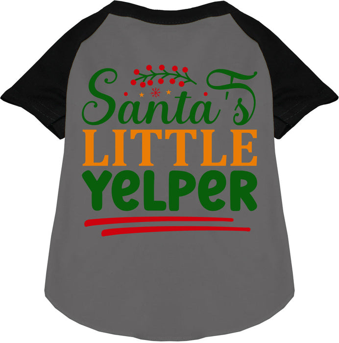 Santa's Little Yelper Pet Raglan Shirt