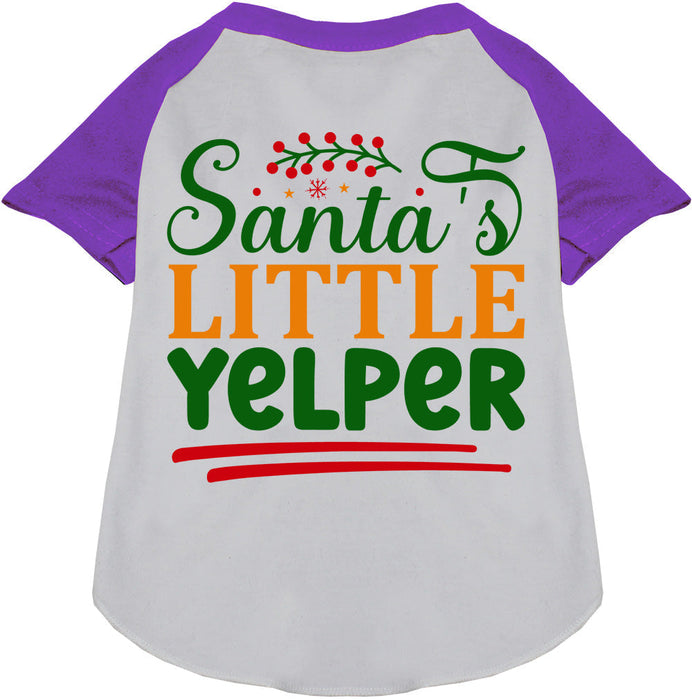Santa's Little Yelper Pet Raglan Shirt