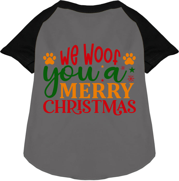 We Woof You a Merry Christmas Pet Raglan Shirt