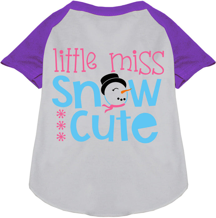 Little Miss Snow Cute Pet Raglan Shirt