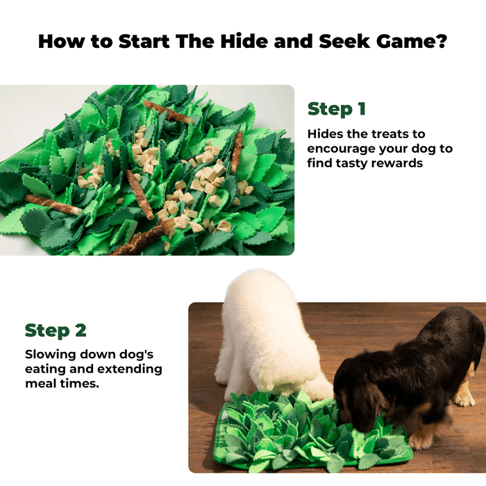 Dog Puzzle Grass Sniffle Mat - Hide, Seek, Feast! (Green)