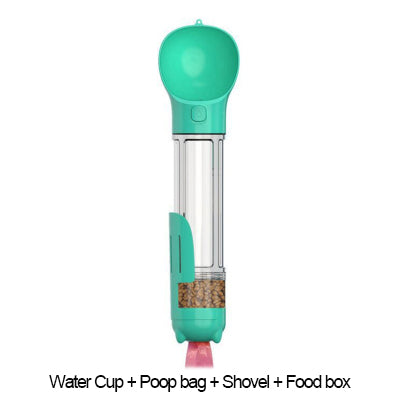Portable Water Bottle Food Feeder Poop Dispenser 3 In 1