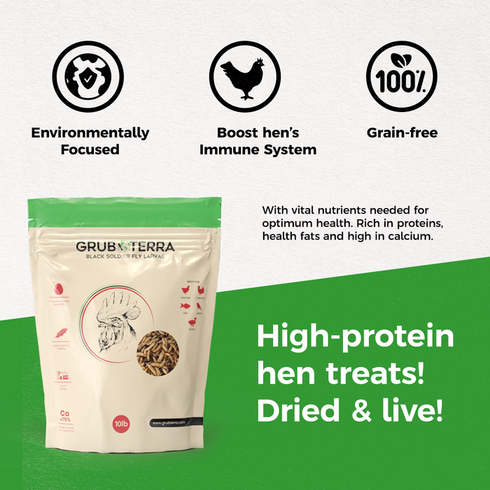 GrubTerra Dried Black Soldier Fly Larvae 10lb