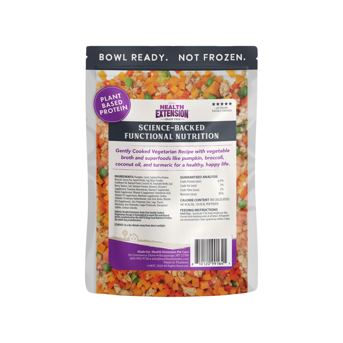 Human-Grade Gently-Cooked Fresh Dog Food, Grain-Free Vegetarian (Adult Maintenance)