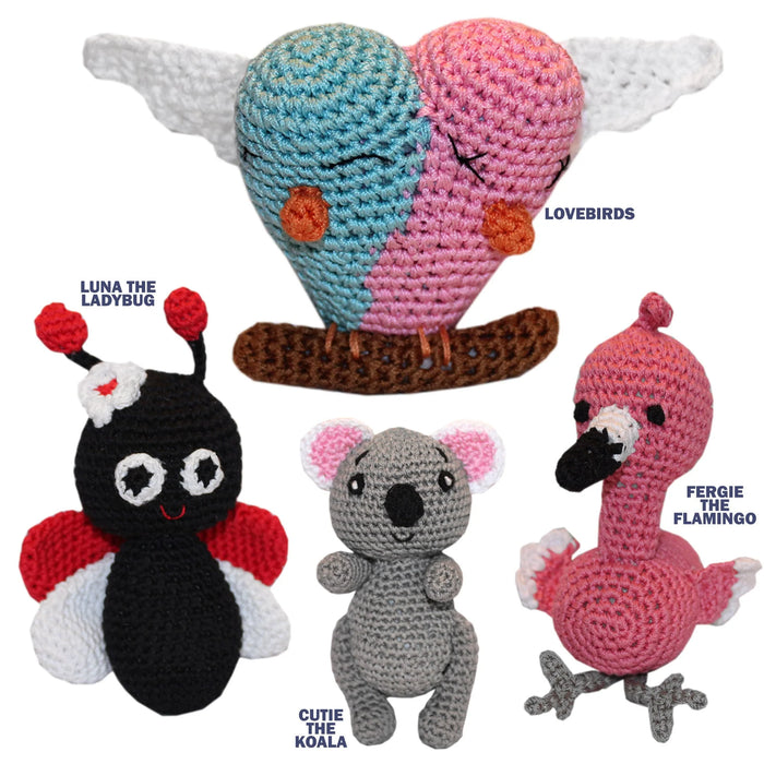 Knit Knacks Organic Cotton Pet Toys, Valentine's Friends