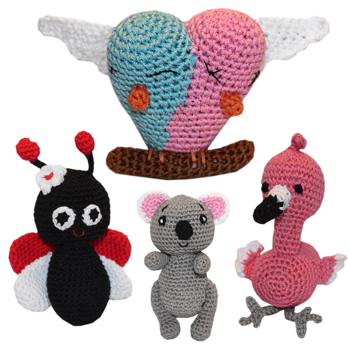 Knit Knacks Organic Cotton Pet Toys, Valentine's Friends