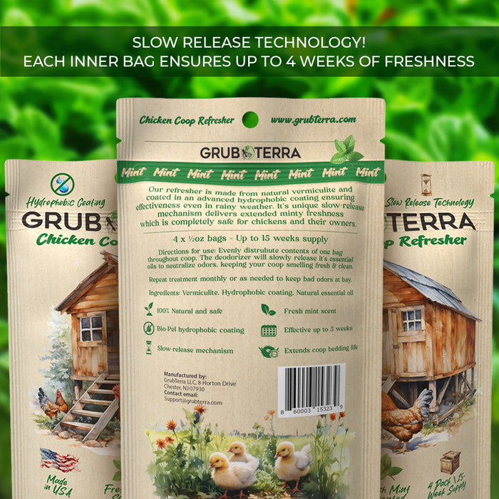 GrubTerra Coop Refresher. Keeps The Coop Smelling Fresh For Longer!