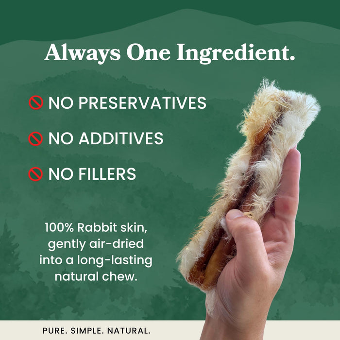 Rabbit Skin with Hair - Dog Treats