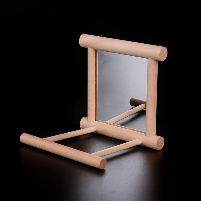 Wooden Perch With Mirror - NALA'S Pet Closet