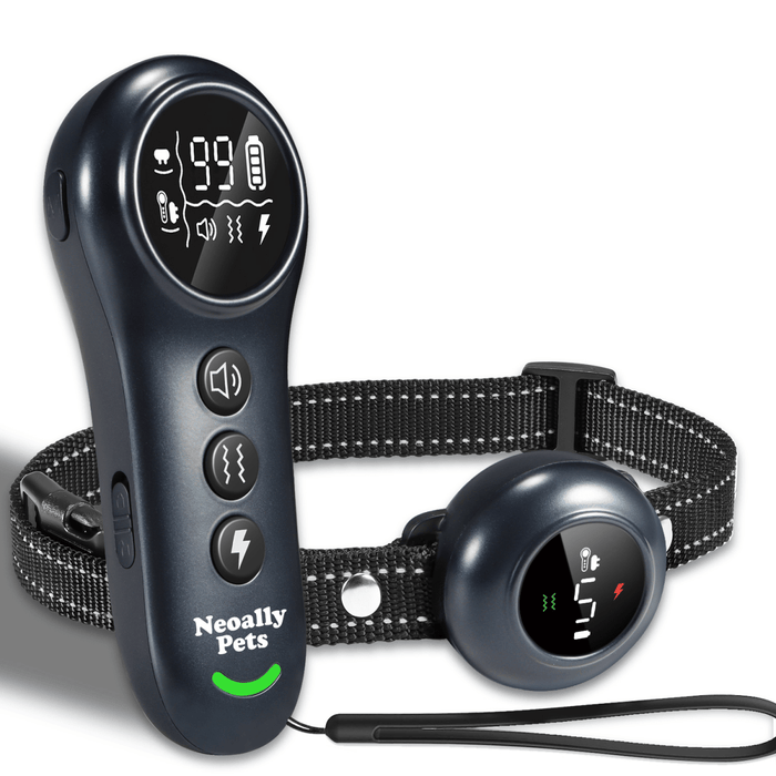 NeoAlly 2-in-1 Dog Training & Bark Control Collar | Automatic Barking Detection, Remote Shock, 5-150lbs Dogs | Rechargeable, Waterproof