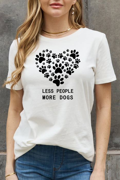 LESS PEOPLE MORE DOGS Heart Graphic Cotton Tee - NALA'S Pet Closet