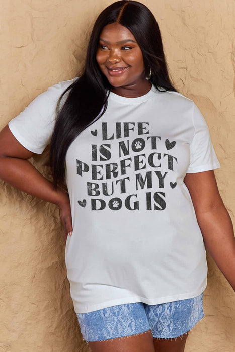 Dog Slogan Graphic Cotton T-Shirt