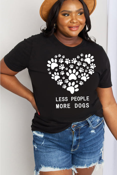 LESS PEOPLE MORE DOGS Heart Graphic Cotton Tee - NALA'S Pet Closet