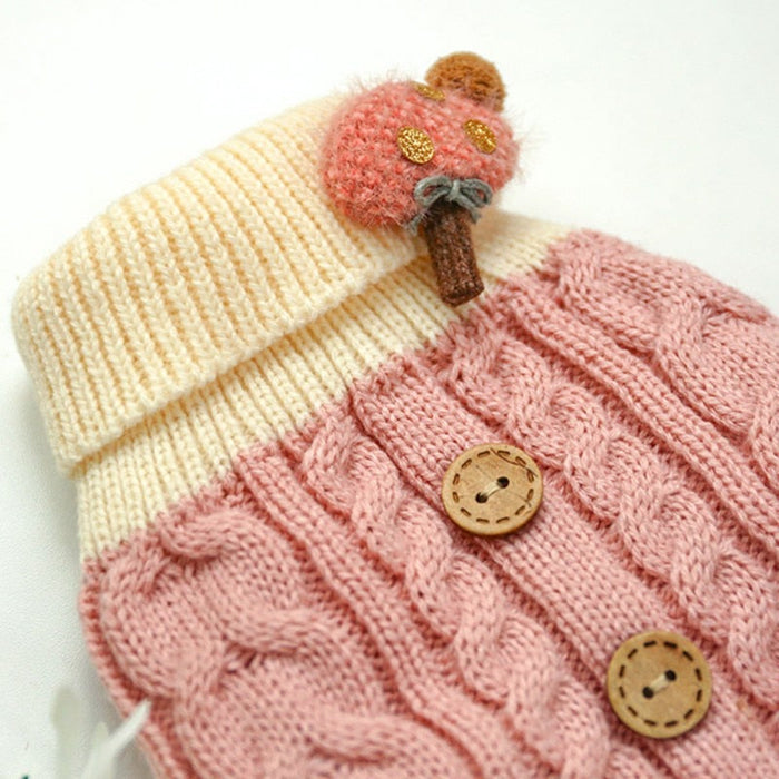 Knitted Button Sweater NALA'S Pet Closet