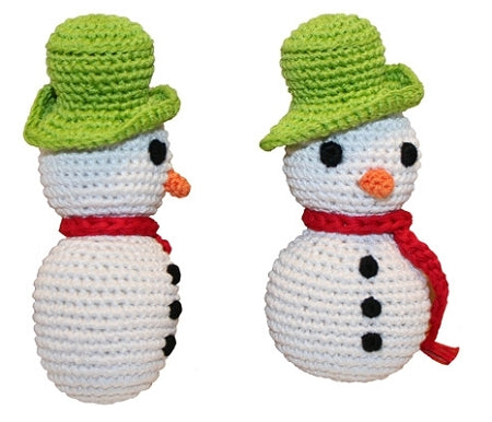 Holiday Knit Knack Frost The Snowman Organic Small Dog Toy