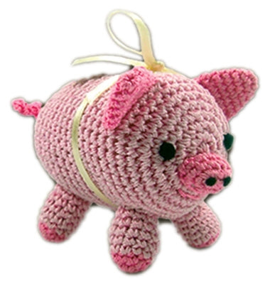 Juguete para perros pequeños de algodón orgánico Piggy Boo de Knit Knacks