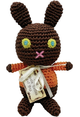 Knit Knacks Mock Choco Easter Bunny Organic Cotton Small Dog Toy