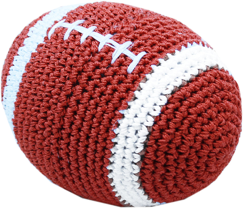 Juguete para perros pequeños de algodón orgánico Snap The Football de Knit Knacks