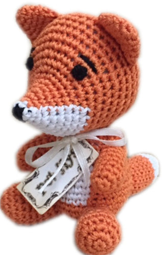 Knit Knacks Kit The Fox Juguete para perros pequeños de algodón orgánico