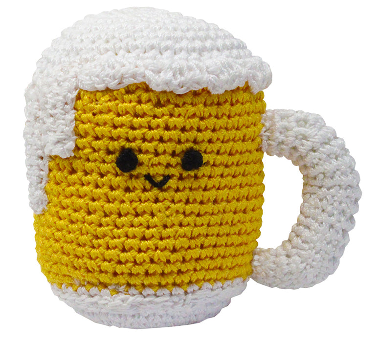Knit Knacks Mugsy The Beer Mug Organic Cotton Small Dog Toy