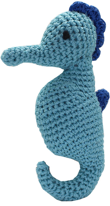 Knit Knacks Salty The Seahorse Organic Cotton Small Dog Toy