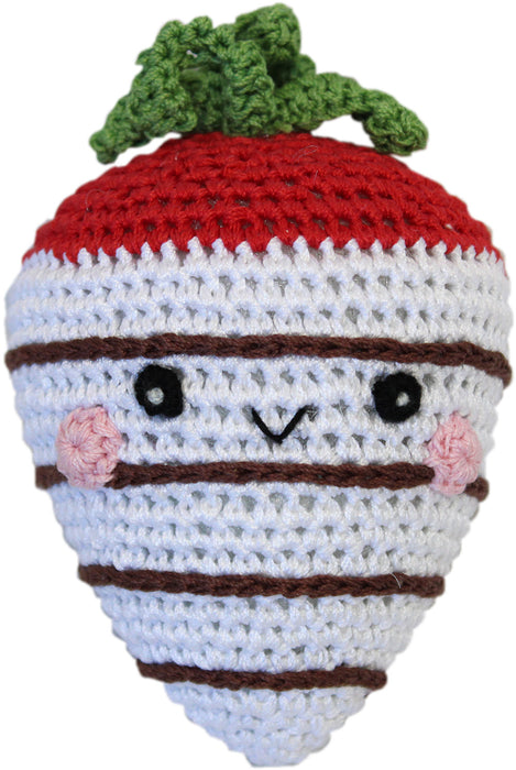 Knit Knacks White Chocolate Strawberry Organic Cotton Small Dog Toy
