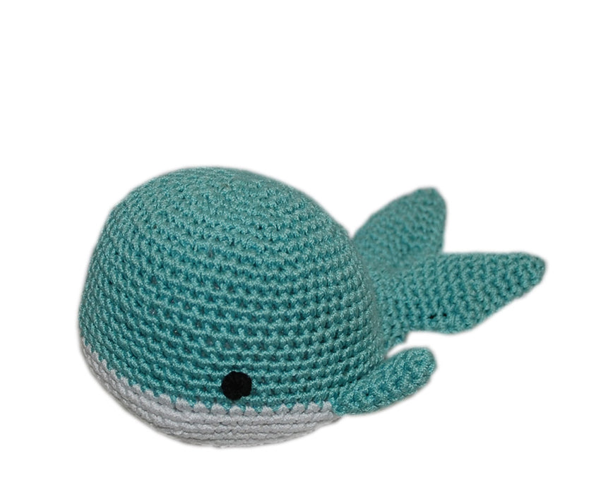 Knit Knacks Whale Organic Cotton Small Dog Toy