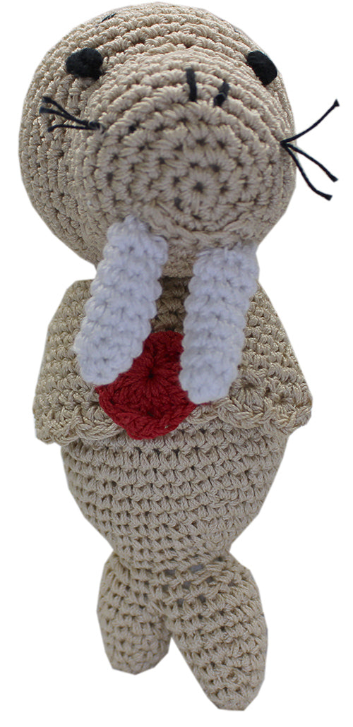 Knit Knacks Walter The Walrus Organic Cotton Small Dog Toy - NALA'S Pet Closet