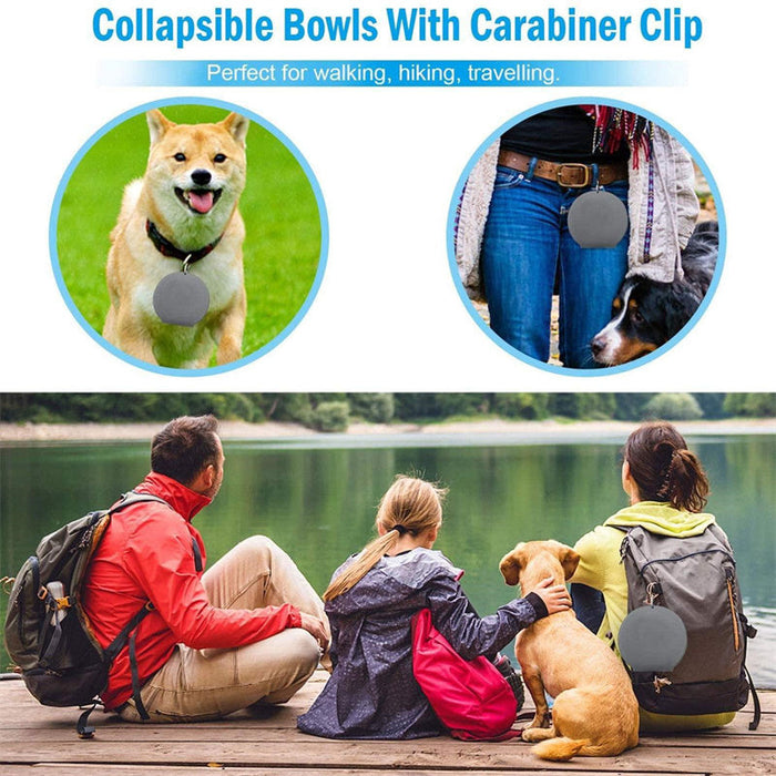 Rubber Collapsible Double Bowl Pet Feeding Bowl Pets Supplies Dog Cat Bowls NALA'S Pet Closet