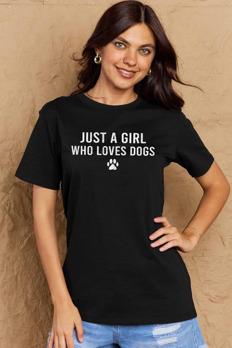 Camiseta de algodón con gráfico de huella de perro de Simply Love